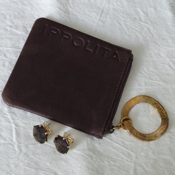 Rare IPPOLITA 18K Yellow Gold Rock Candy Gemma Pierced Earrings ~ Smokey Quartz - Picture 11 of 12